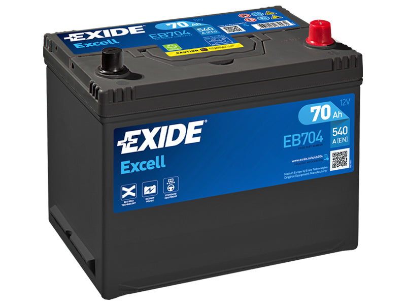 EB704 EXIDE EXCELL 70AH 270X173X222 -/+ 540A