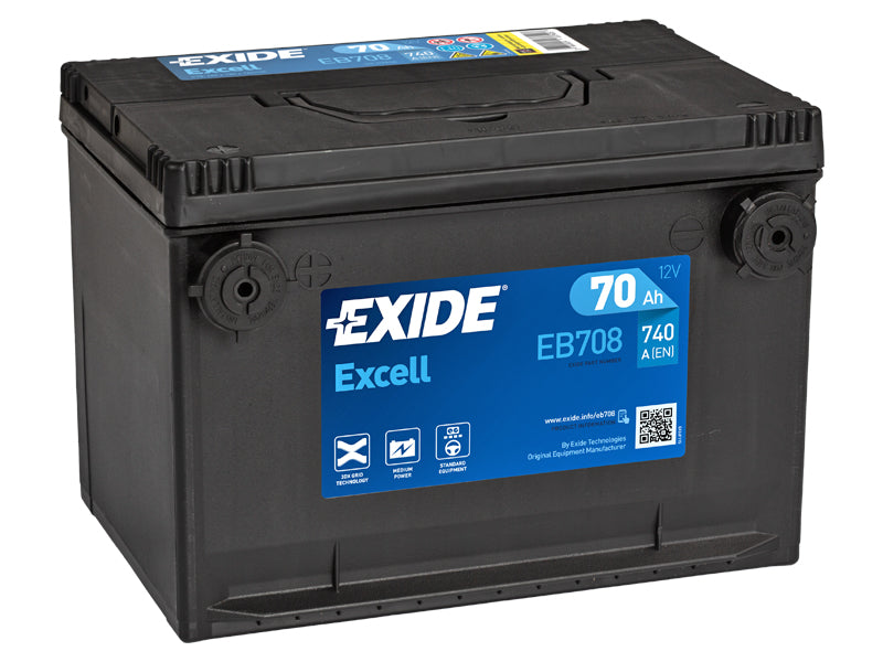 EB708 EXIDE EXCELL 70AH 260X180X186 +/- 740A