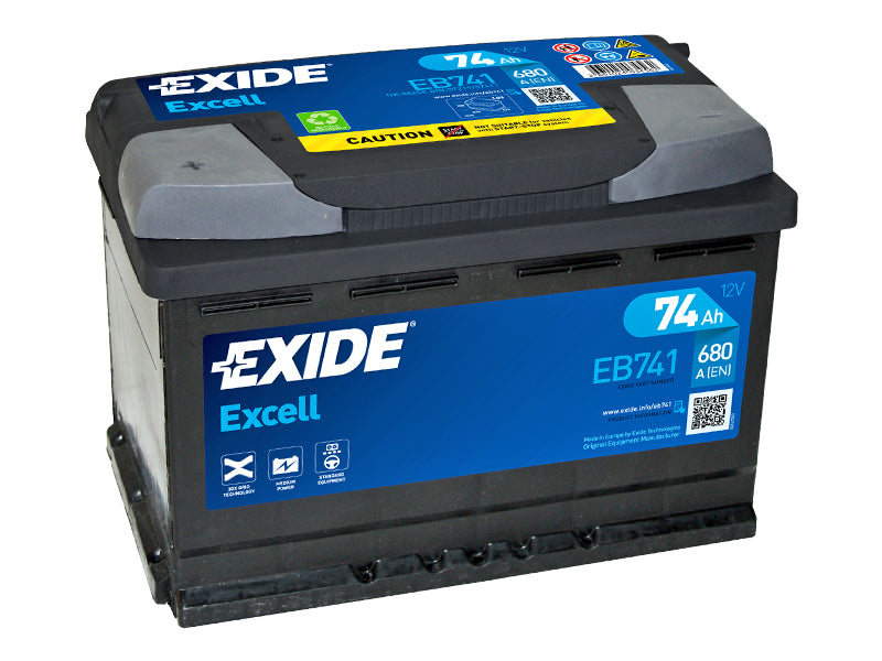 EB741 EXIDE EXCELL 74AH 278X175X190 +/- 680A
