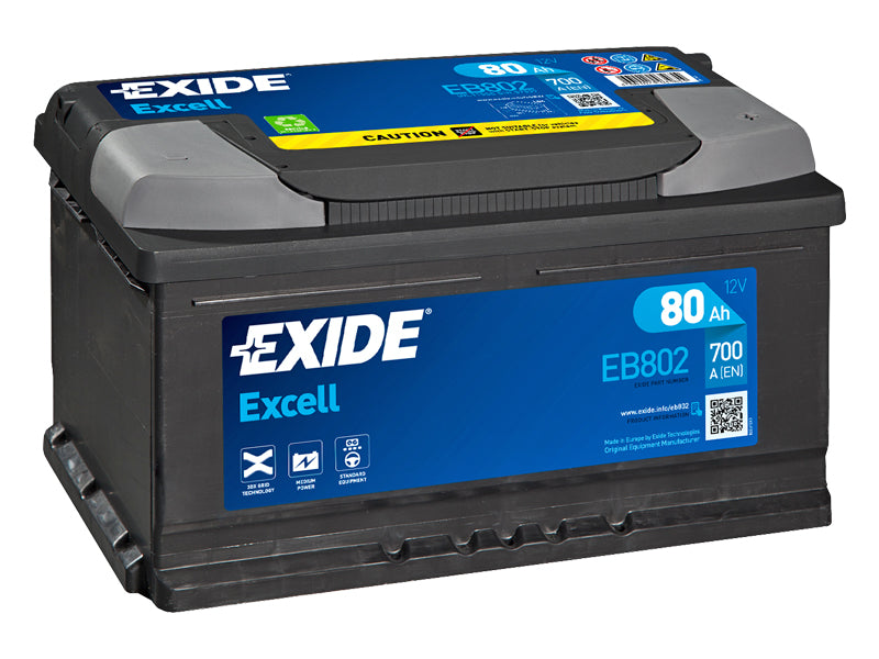 EB802 EXIDE EXCELL 80AH 315X175X175 -/+ 700A