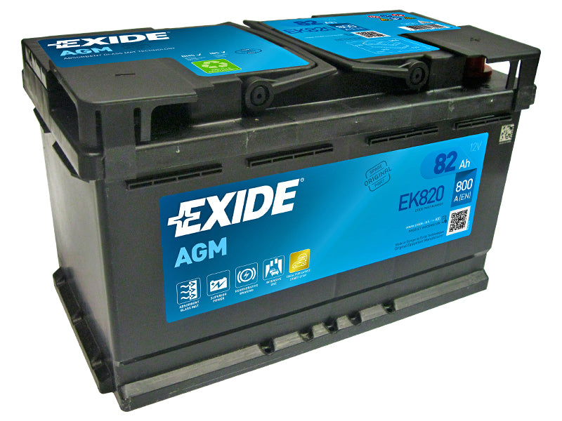 EXIDE AGM 82AH 315X175X190 -/+ 800A