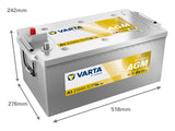 VARTA PROMOTIVE AGM 210AH 1200A 518X276X242MM -/+
