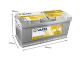 VARTA DYNAMIC AGM 105AH 950A 394X175X190MM -/+