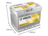 VARTA DYNAMIC AGM 60AH 680A 242X175X190MM -/+