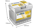 VARTA DYNAMIC AGM 50AH 540A 207X175X190MM -/+