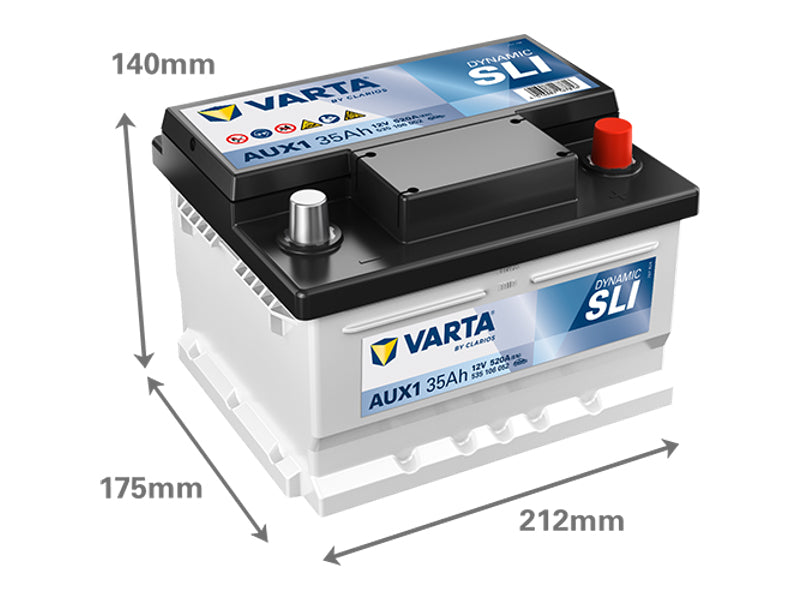 VARTA DYNAMIC AUX 35AH 520A 212X175X140MM -/+