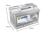 VARTA DYNAMIC EFB 65AH 650A 278X175X175MM -/+