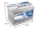 VARTA DYNAMIC SLI 74AH 680A 278X175X190MM -/+