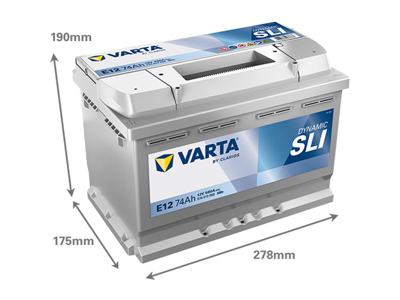 VARTA DYNAMIC SLI 74AH 680A 278X175X190MM +/-
