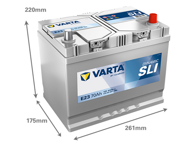 VARTA DYNAMIC SLI 70AH 630A 261X175X220MM -/+