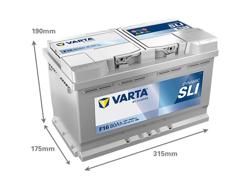 VARTA DYNAMIC SLI 80AH 740A 315X175X190MM -/+