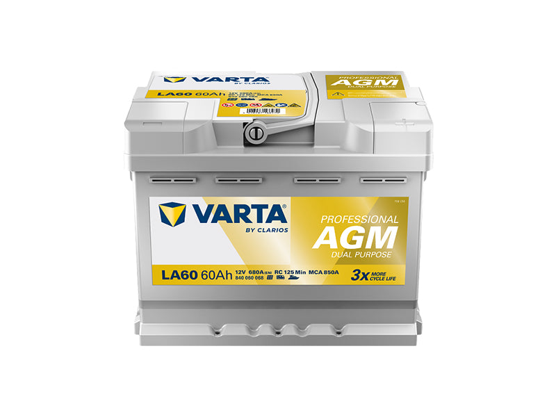 VARTA PROFESSIONAL AGM 60AH 680A 242X175X190MM -/+