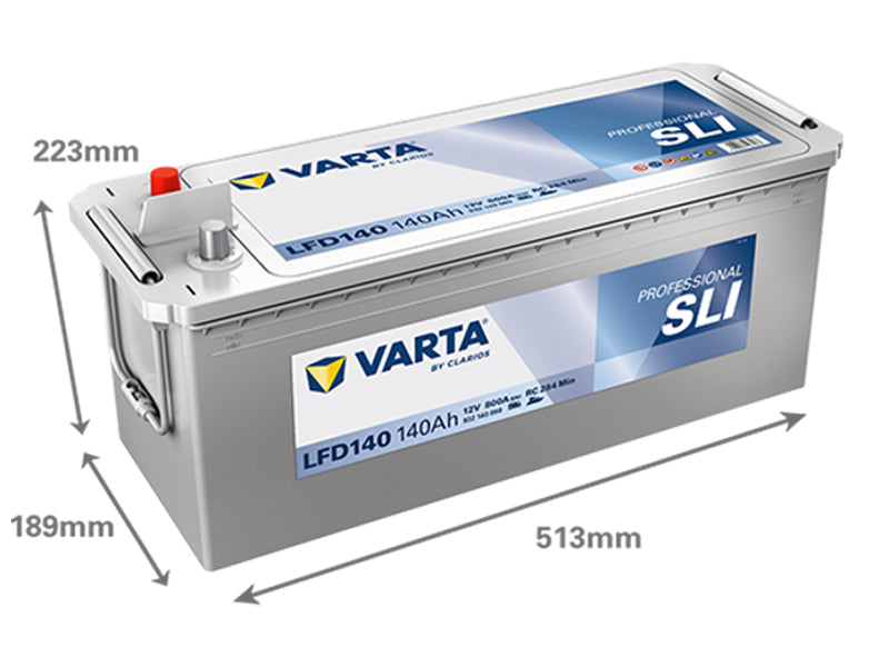 VARTA PROFESSIONAL STARTER 140AH 800A 513X189X223MM +/-