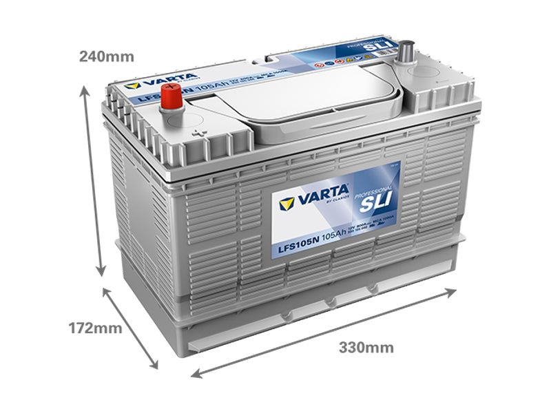 VARTA PROFESSIONAL STARTER 105AH 800A 330X172X238MM +/-