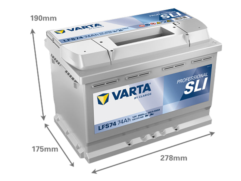 VARTA PROFESSIONAL STARTER 74AH 680A 278X175X190MM -/+