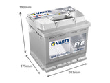VARTA DYNAMIC EFB 50AH 550A 207X175X190MM -/+