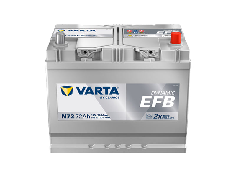 VARTA DYNAMIC EFB 72AH 760A 261X175X220MM -/+