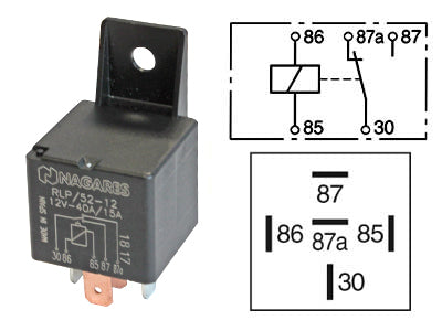 RELE 12V 15/40A 5-NAP.