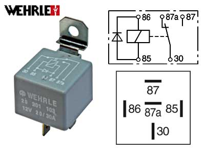 RELE 12V 20/30A 5-N. DIODILLA