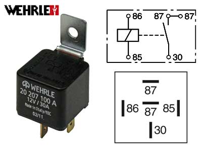 RELE WEHRLE  12V 30A 5-N.