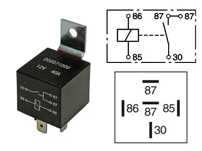 RELE 12V 40A 5-NAP. 2X87