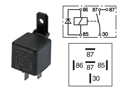 RELE 12V 40A 5-N. DIODI, 2X87 NAVAT