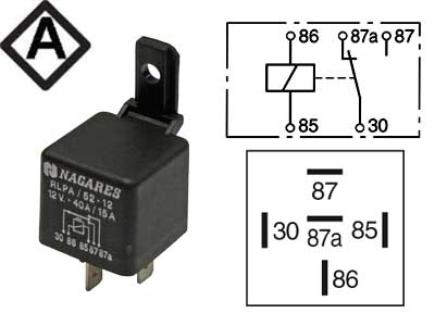 RELE NAGARES 12V 40/15A 5-NAP