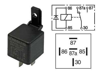 RELE 24V 10/22A 5-N. 87A, DIODI, PITIMELLÄ