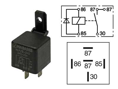 RELE 24V 22A 5-N. DIODI