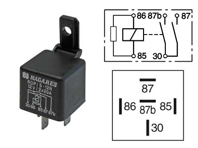 RELE 12V 2X20A 5-N. VAST.