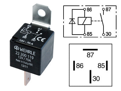 TEHORELE 12V 70A 4-NAP. DIODILLA