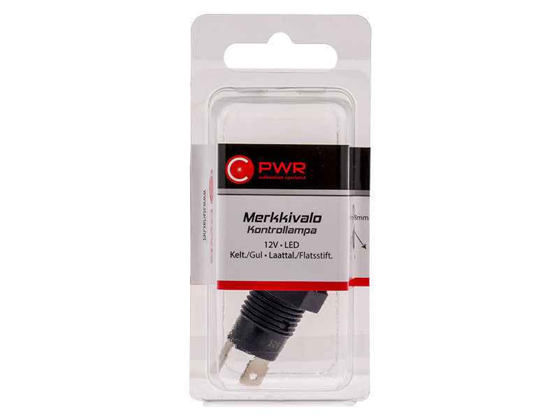 C-PWR MERKKIVALO 12V LED KELT. LAATTAL.