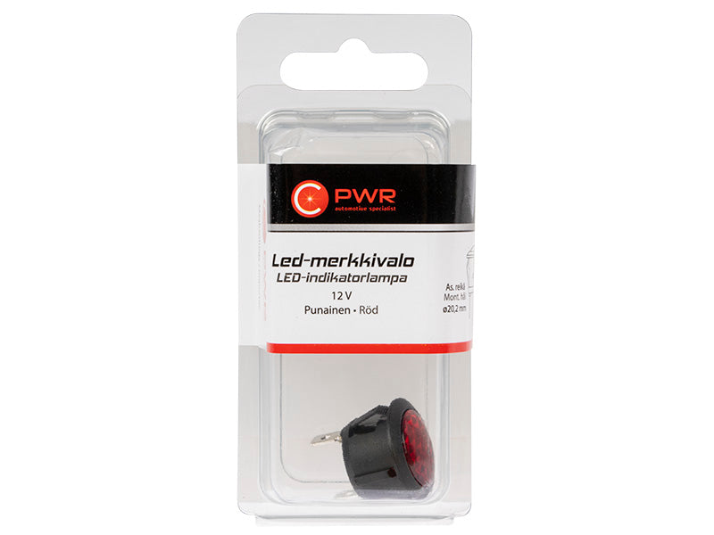 C-PWR LED-MERKKIVALO PUNAINEN 12V