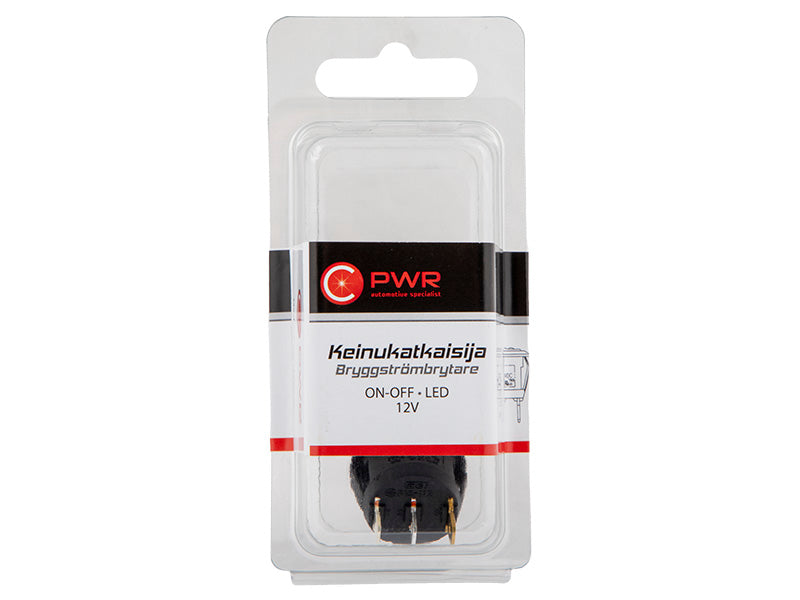 C-PWR KEINUKATKAISIJA ON-OFF LED 12V 20MM AS.REIKÄ - EI SYMBOLIA