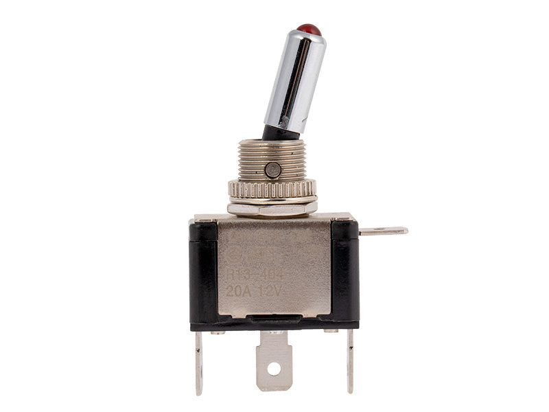 C-PWR VIPUKATKAISIJA ON-OFF-ON LED PUNAIN 12MM AS.REIKÄ