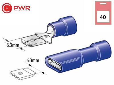 C-PWR LATTALIITTIMET SIN ERIST. 6,3MM 40KPL