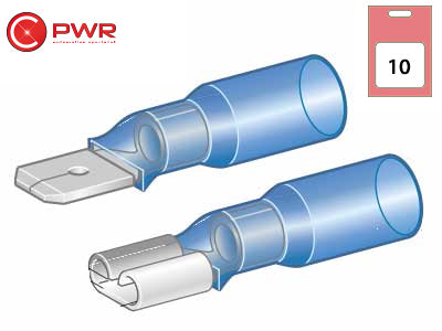 C-PWR KUTISTEMUOVILIITIN UROS/NAARAS SIN 6,3MM 10KPL