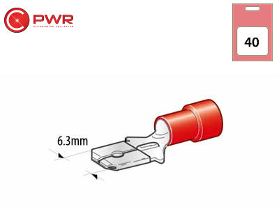 C-PWR LAATTALIITTIMET PUN 40KPL 6.3X0.8MM UROS