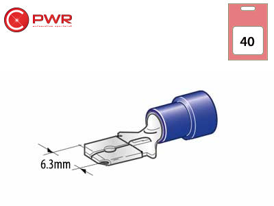 C-PWR LAATTALIITTIMET SIN 40KPL 6.3X0.8MM