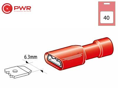 C-PWR LAATTALIITTIMET PUN ERIST 30KPL 6.3X0.8MM NAARAS