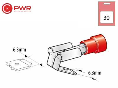 C-PWR HAAROITUSLIITTIMET PUN 30KPL 6.3X0.8MM