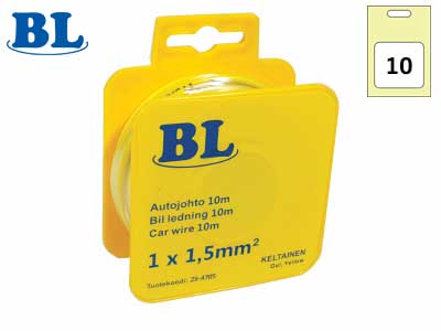 AUTOJOHTOKELA 1,5MM2 KELTAINEN 10M