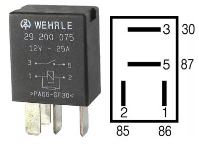 MIKRORELE WEHRLE 12V 25A VASTUKSELLA
