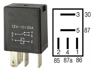 MIKRORELE 12V 20A 5N VAIHTO