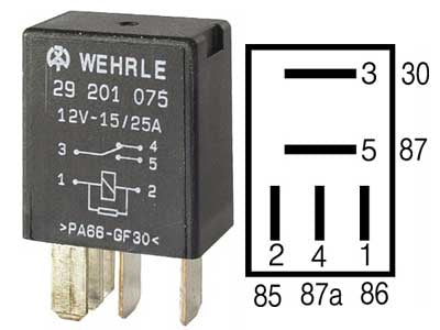 MIKRORELE WEHRLE  12V 15/25A VASTUS