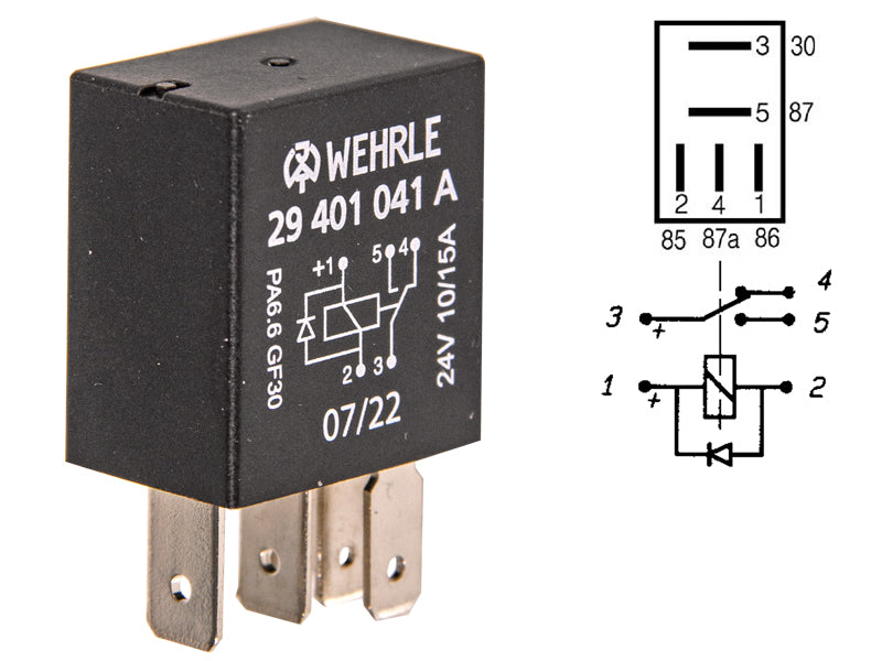 MIKRORELE 24V 10/15A DIODILLA