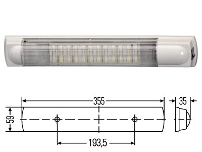 LED SISÄVALO HELLA  7W  24 LEDIÄ 355X59MM 10-30V