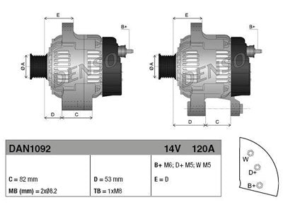 LATURI DENSO PERKINS 12V 120A