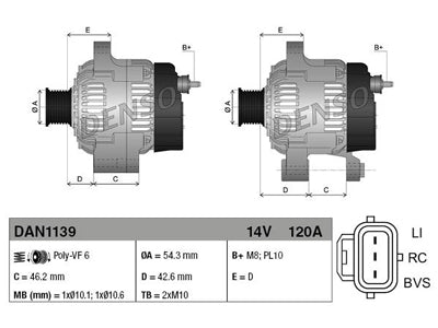 LATURI DENSO 12V 120A