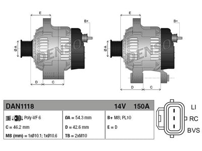 LATURI DENSO 150A FORD